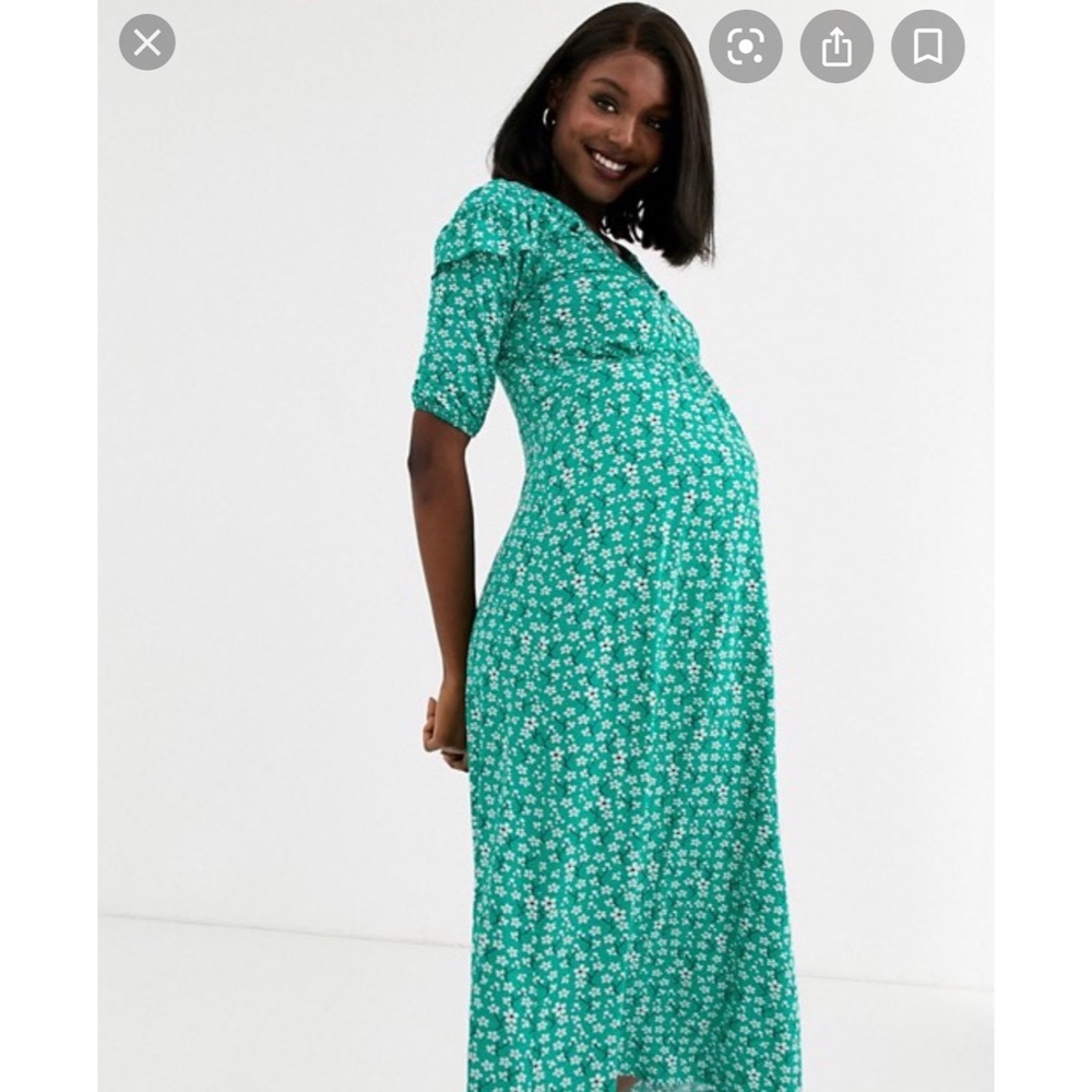ASOS Maternity Dress with Green Floral Print